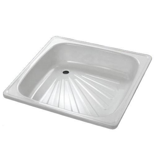 RECEPTACULO ACERO ESMALTADO  80 X 80 CON DESAGUE/SIFON TEBISA