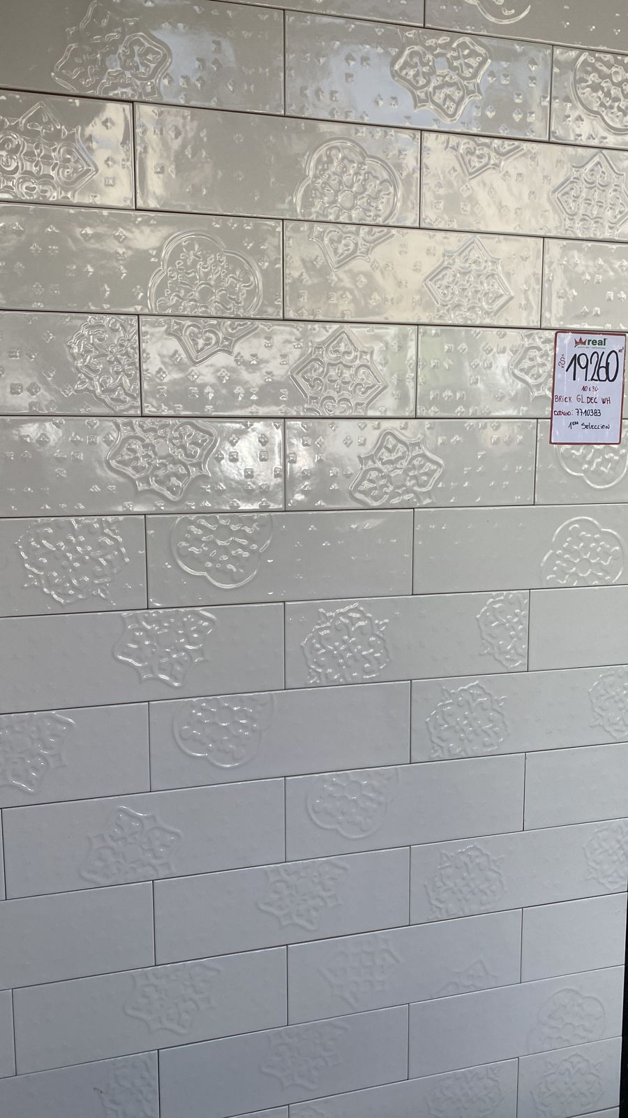 CERAMICA MURO 10 X 30 BRICK GL DEC WH 1.00 MT X CAJA 1RA. SELEC. MARAZZI
