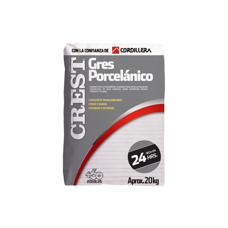 PEGAMENTO CREST GRES PORCELANICO 20 KILOS (gris)