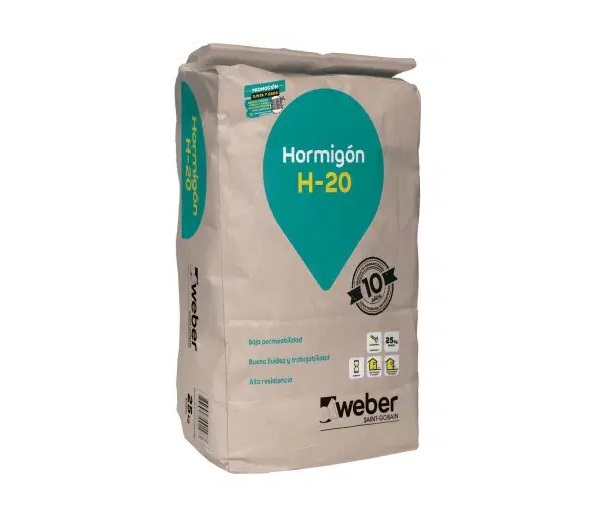 MORTERO HORMIGON  H-20 WEBER QUI1433 25 KG.
