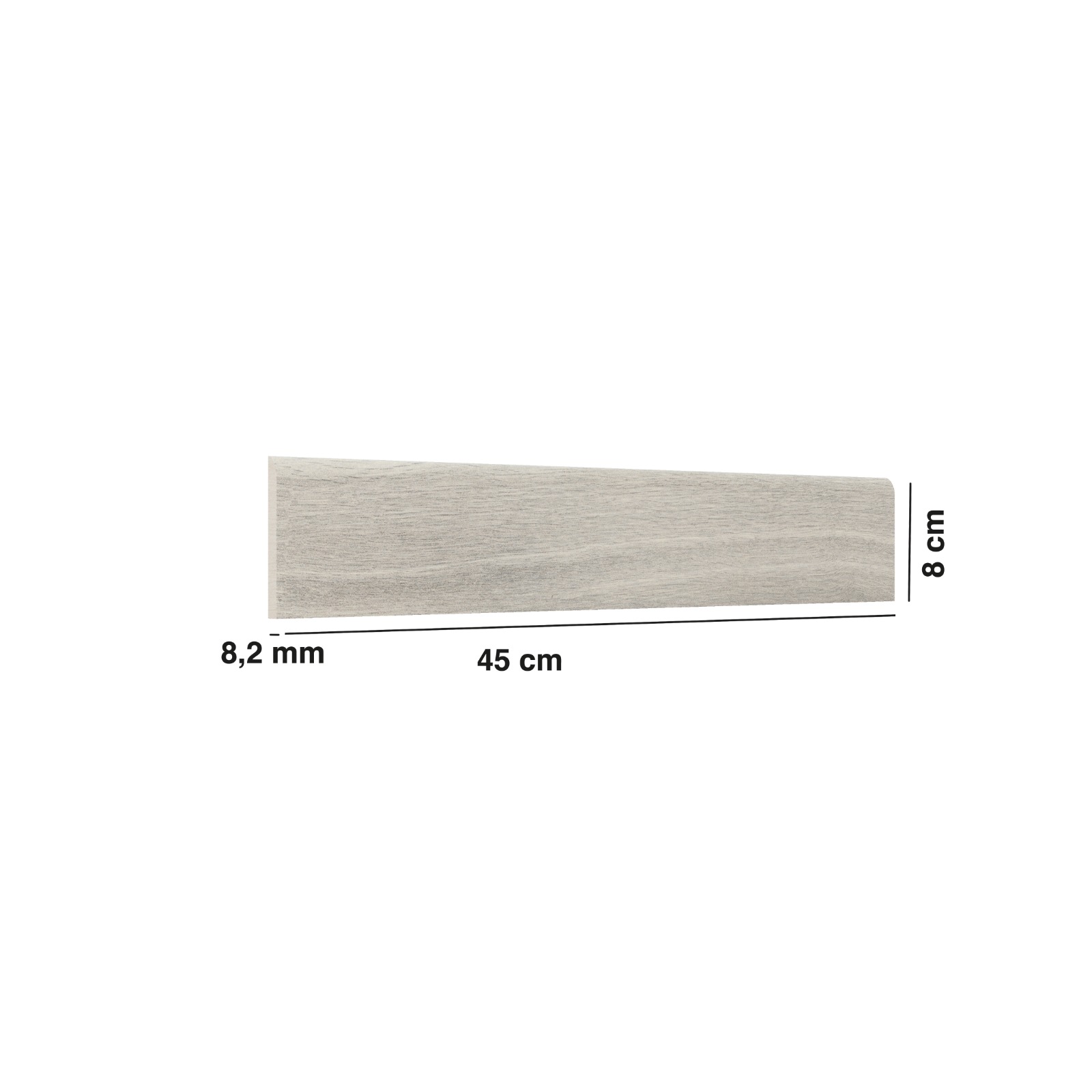 RODAPE CERAMICA MADERA GRIS 08 X 45 UNIDAD