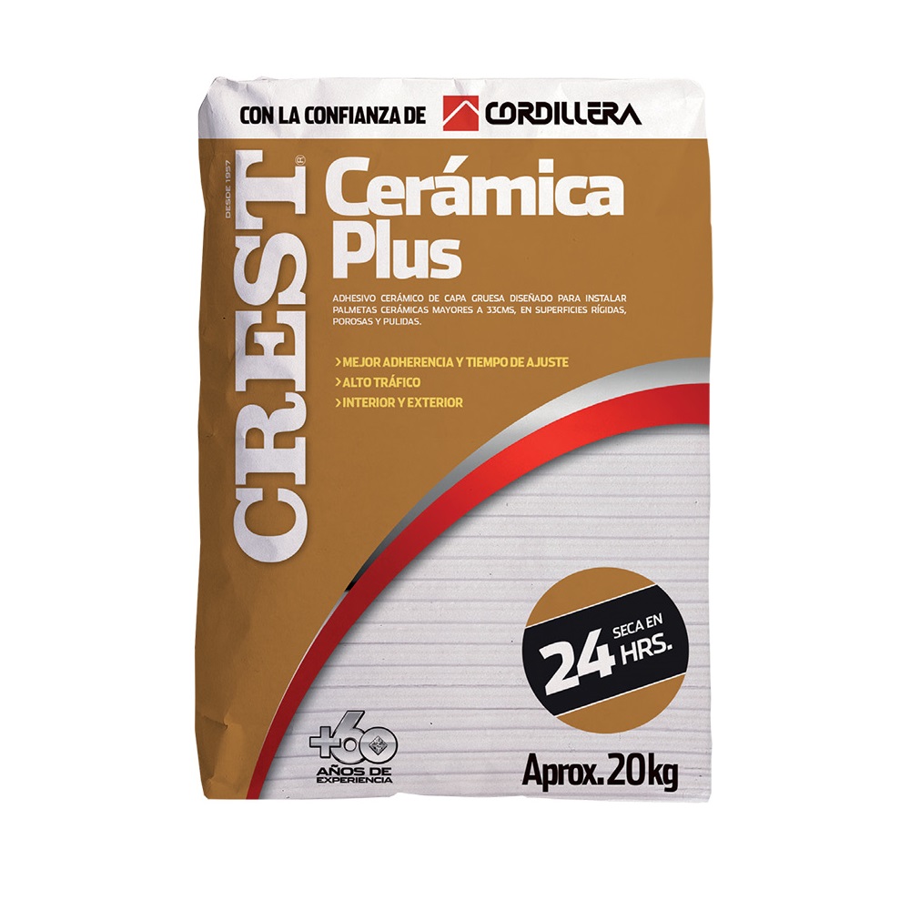 PEGAMENTO CREST  PLUS 20 KILOS CERAMICA (cafe)