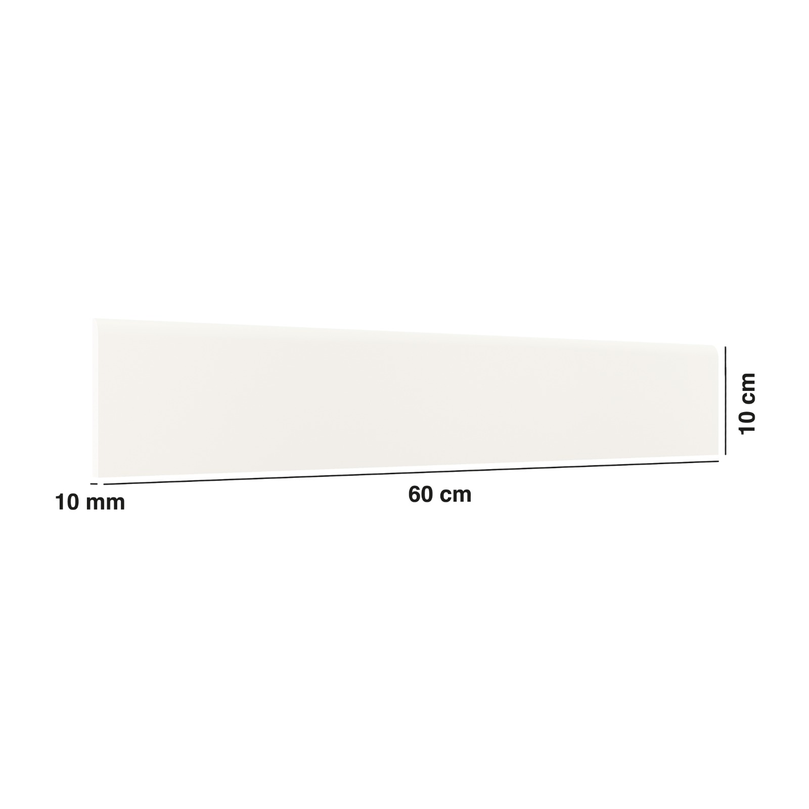 RODAPE PORCELANATO BLANCO MATE 10 X 60 UNIDAD