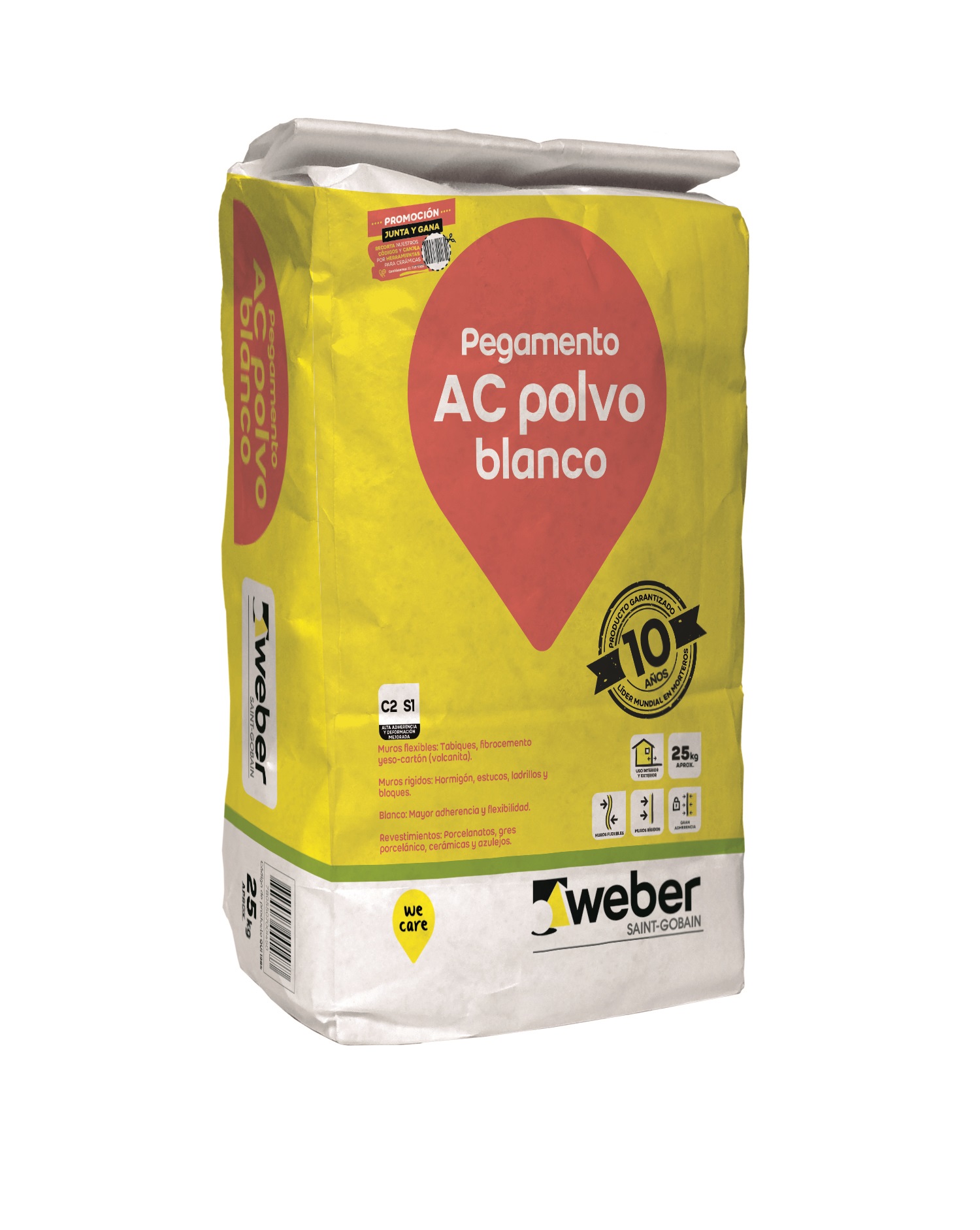 PEGAMENTO AC POLVO BLANCO  20 KILOS WEBER QUI1910
