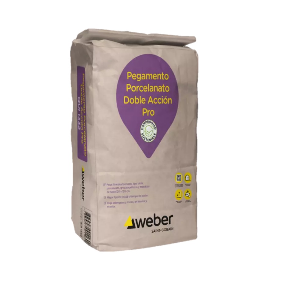 PEGAMENTO  PORCELANATO PRO 2 EN 1 WEBER QUI1332 25 KG.