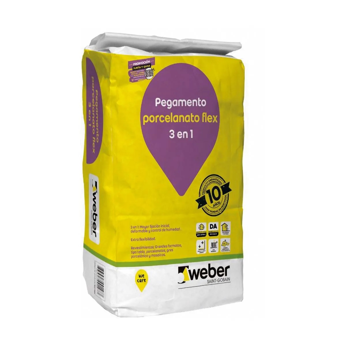 PEGAMENTO  PORCELANATO PRO 2 EN 1 WEBER QUI1332 25 KG.