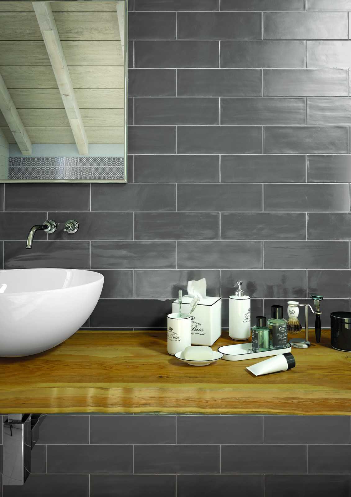 CERAMICA MURO 10 X 30 BRICK GLOSSY ANT 1.08 MT X CAJA 1RA. SELECC. MARAZZI