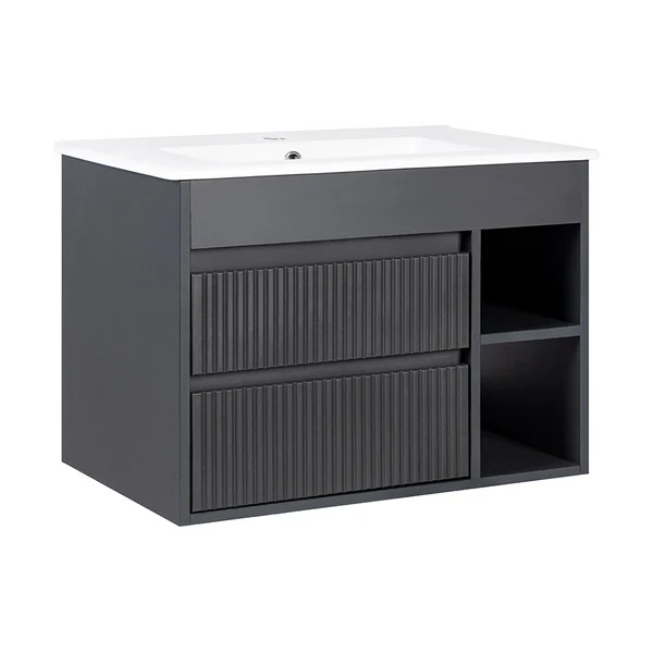 MUEBLE VANITORIO 60 X 46  PARIS DARK GREY TEXTURADO STRETTO