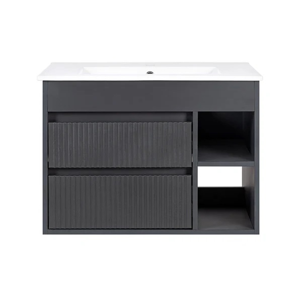 MUEBLE VANITORIO 60 X 46  PARIS DARK GREY TEXTURADO STRETTO