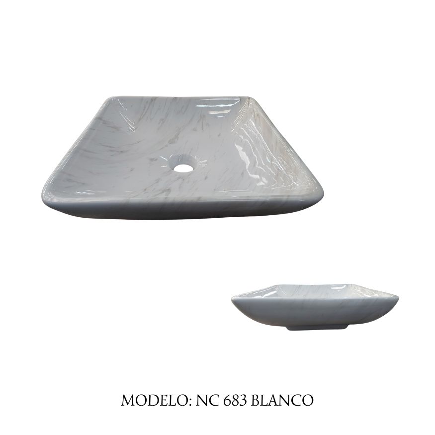 VANITORIO SOBREPONER NC683 41 X 41 15 BLANCO MARMOL JG