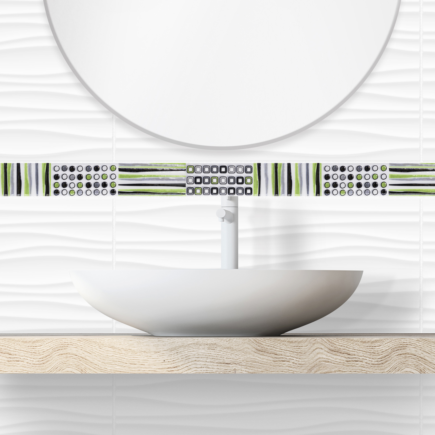 LISTEL CERAMICA TEXTURAS 05 X 40 SET 3 PIEZAS (1.20 MTL) KANTU