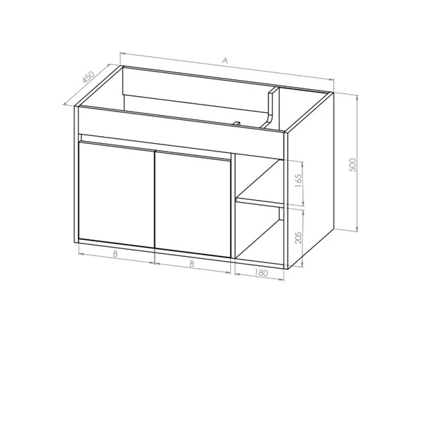 MUEBLE VANITORIO 70 X 46 LILLE LENGA STRETTO