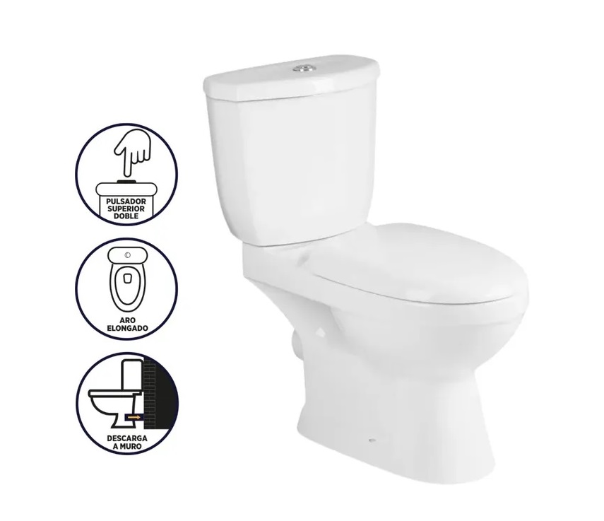 WC/ESTANQUE CLIO AL MURO 18 CTMS. ( 74 X 69 X 39)
