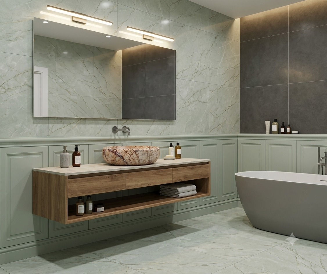 VANITORIO SOBREPONER NC608 49 X 35 X 16 CAFE MARMOL JG