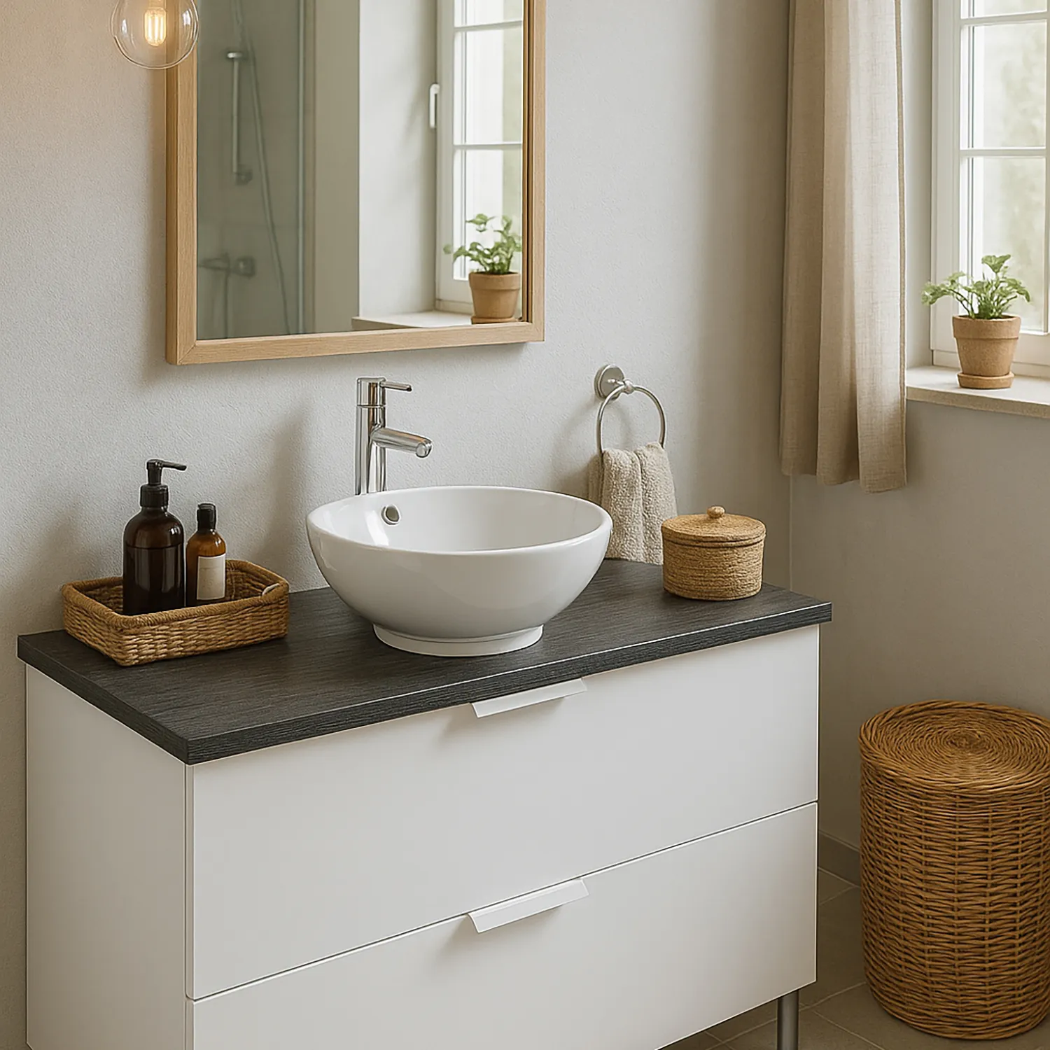 VANITORIO SOBREPONER 42 X 42 X 17 REF.AMB005 BLANCO TEBISA