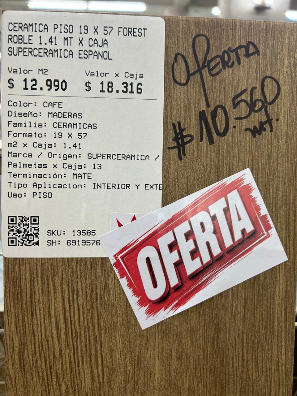 CERAMICA PISO 19 X 57 FOREST ROBLE 1.41 MT X CAJA SUPERCERAMICA ESPAÑOL