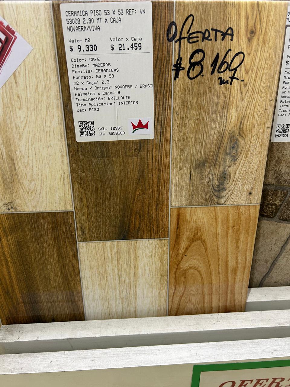 CERAMICA PISO 53 X 53 REF: VN 53009 2.30 MT X CAJA NOVAERA/VIVA
