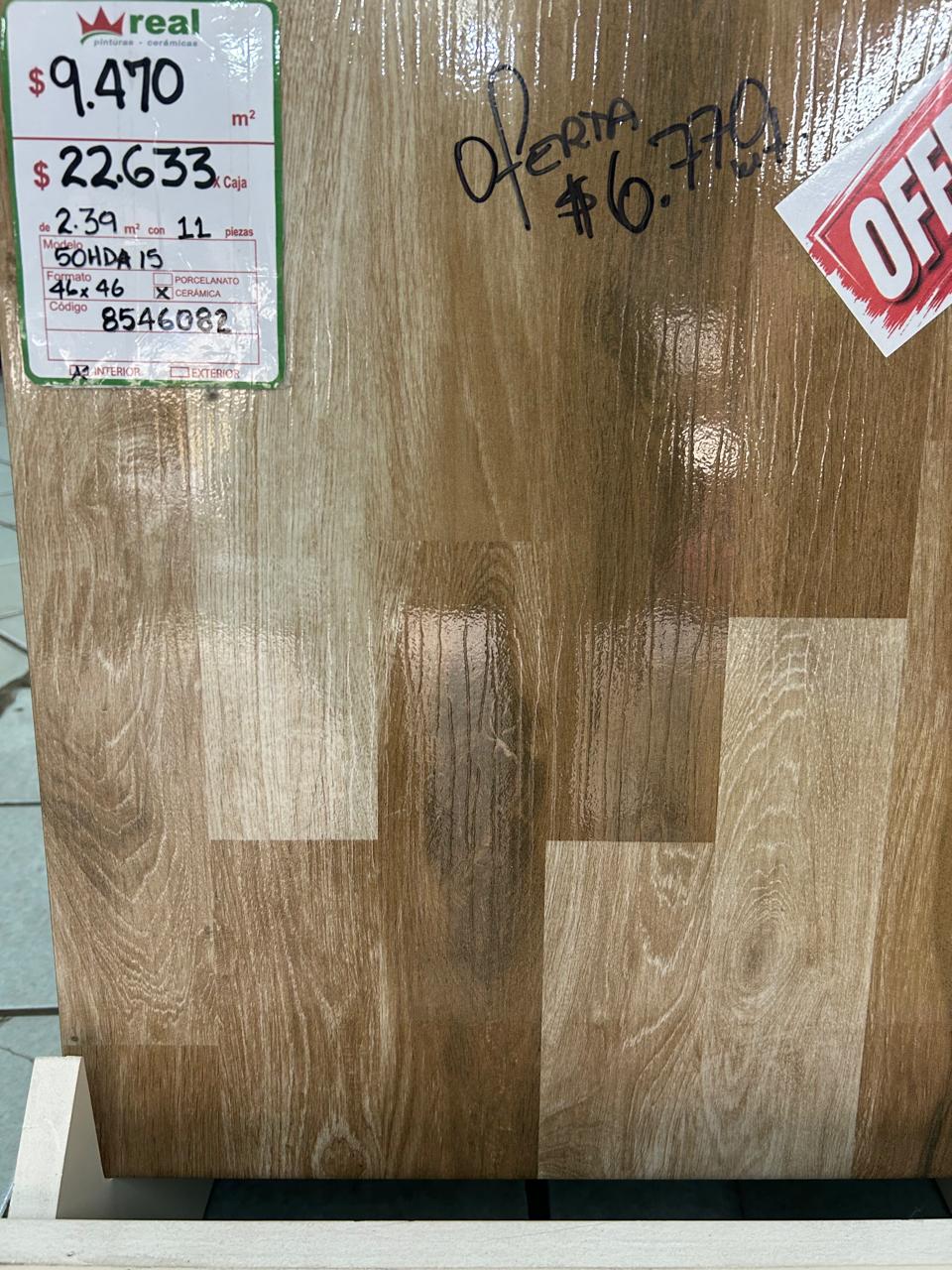 CERAMICA PISO 46 X 46 VPC46082 MADERA BR. 2.39 MT X CAJA VIVA