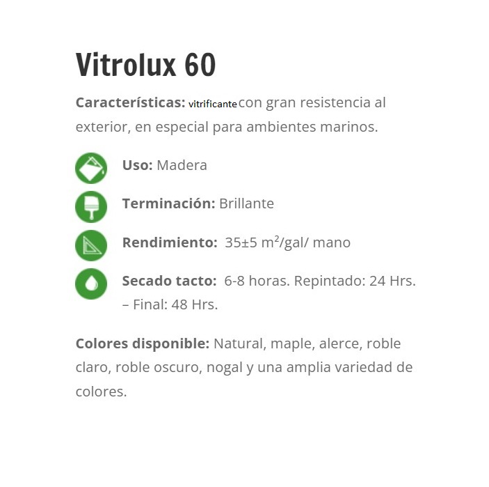 1/4 GL VITROLUX 60 ROBLE CLARO